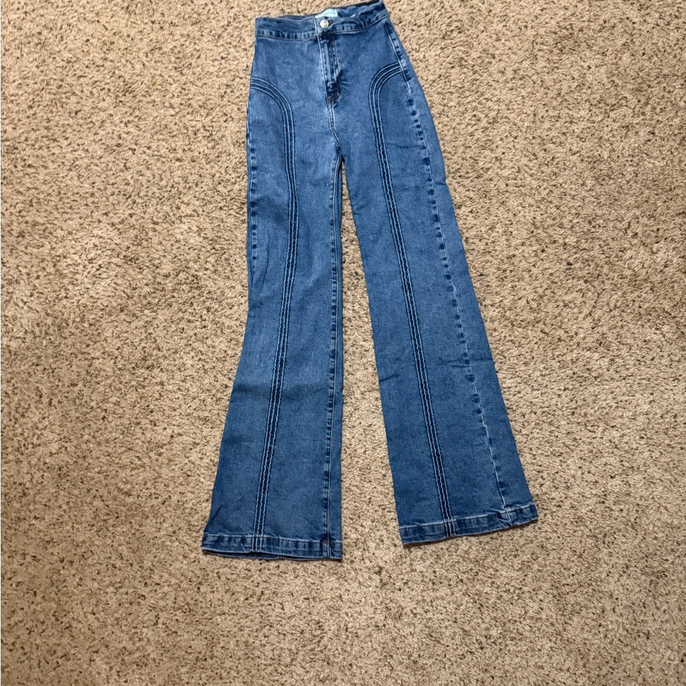 REVICE Blue Wide Leg Jeans